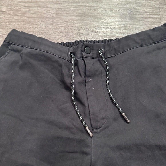 Zara Pants Mens Medium Black Cargo Joggers Drawstring 31x25 Casual Lounge Pocket - Picture 3 of 9